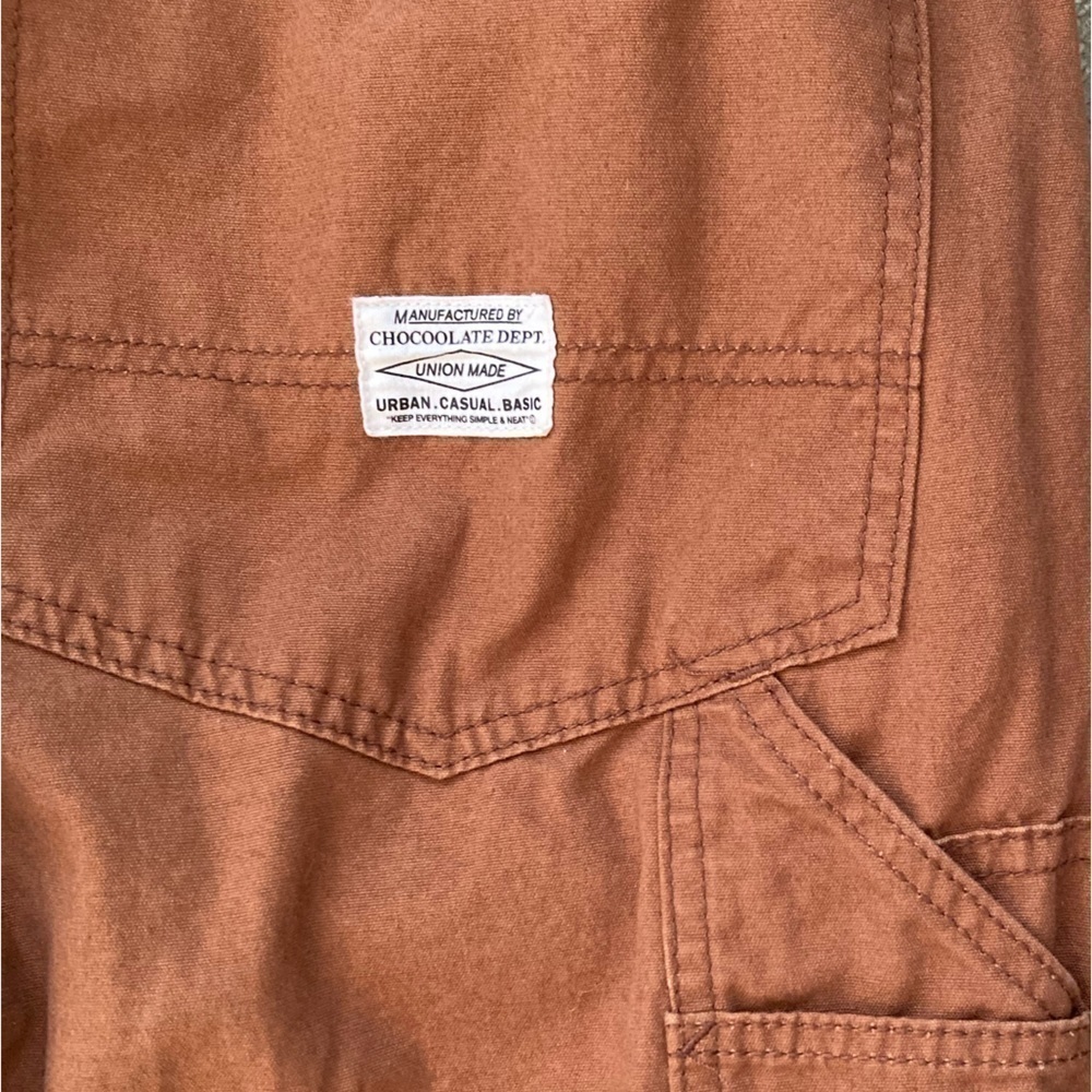 Chocoolate Canvas Painter Utility High Rise Pants in Rust - Picture 2 of 11